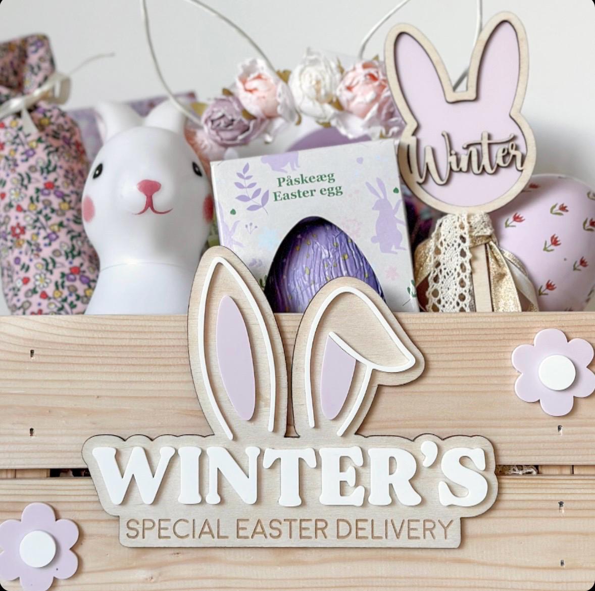 Interchangeable Personalised Easter Bunny Crate image 3